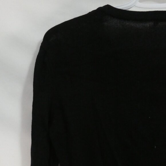 BENETTON | small | Black Lace Lightweight Button Closure V-Neck Cardigan - Picture 9 of 14